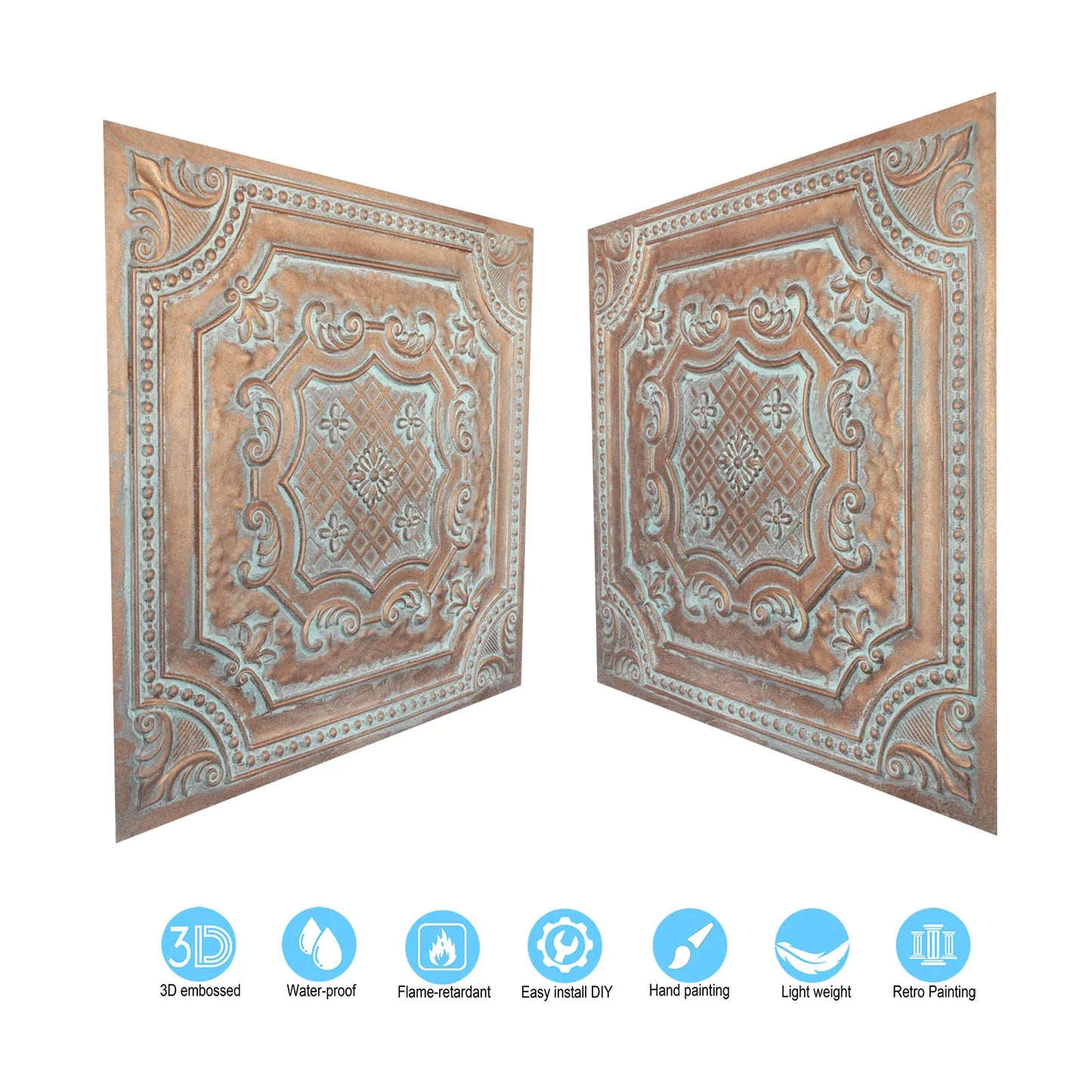 Faux Tin Ceiling Tiles & Wall Panels (24"x24" PVC) PL04