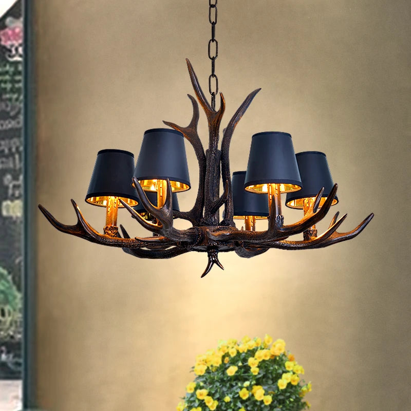 Vintage Rustic Antler Resin Chandelier