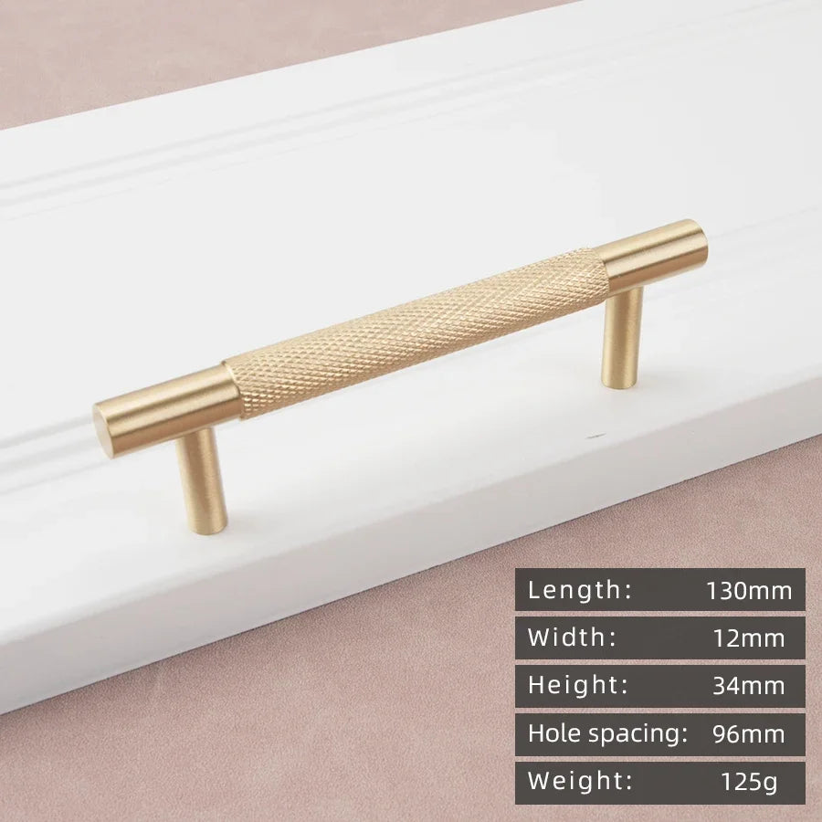 Luxury Solid Brass Gold T-Handle Cabinet Pull