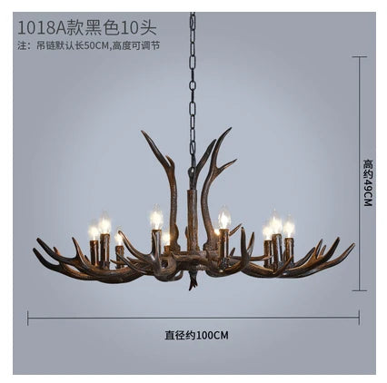 Vintage Rustic Antler Resin Chandelier