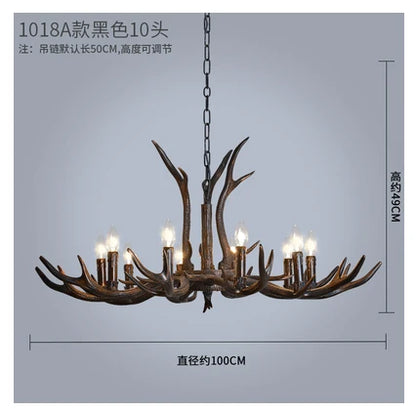 Vintage Rustic Antler Resin Chandelier