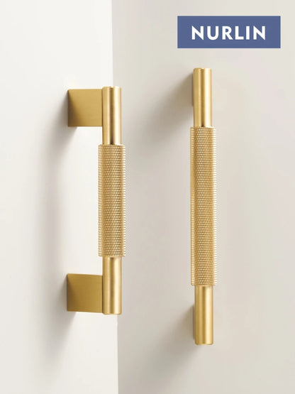 Nurlin Solid Brass Knurled Cabinet Pull Handle