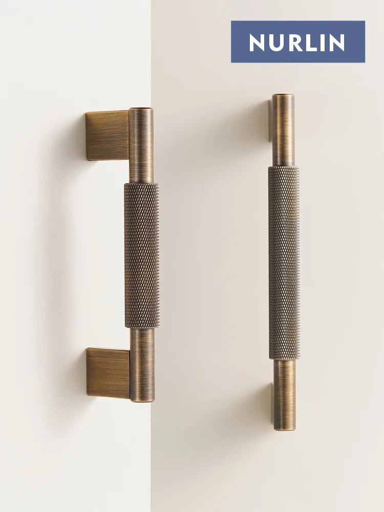 Nurlin Solid Brass Knurled Cabinet Pull Handle