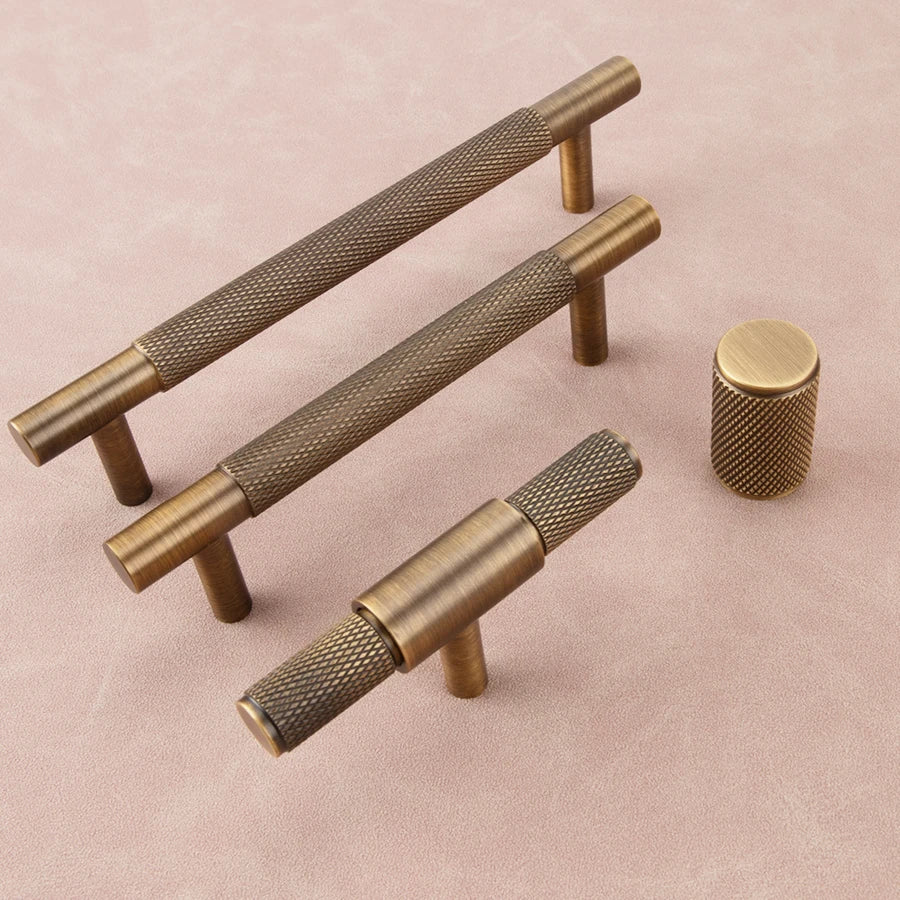 Luxury Solid Brass Gold T-Handle Cabinet Pull