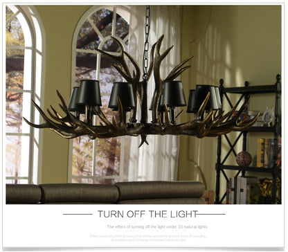 Vintage Rustic Antler Resin Chandelier