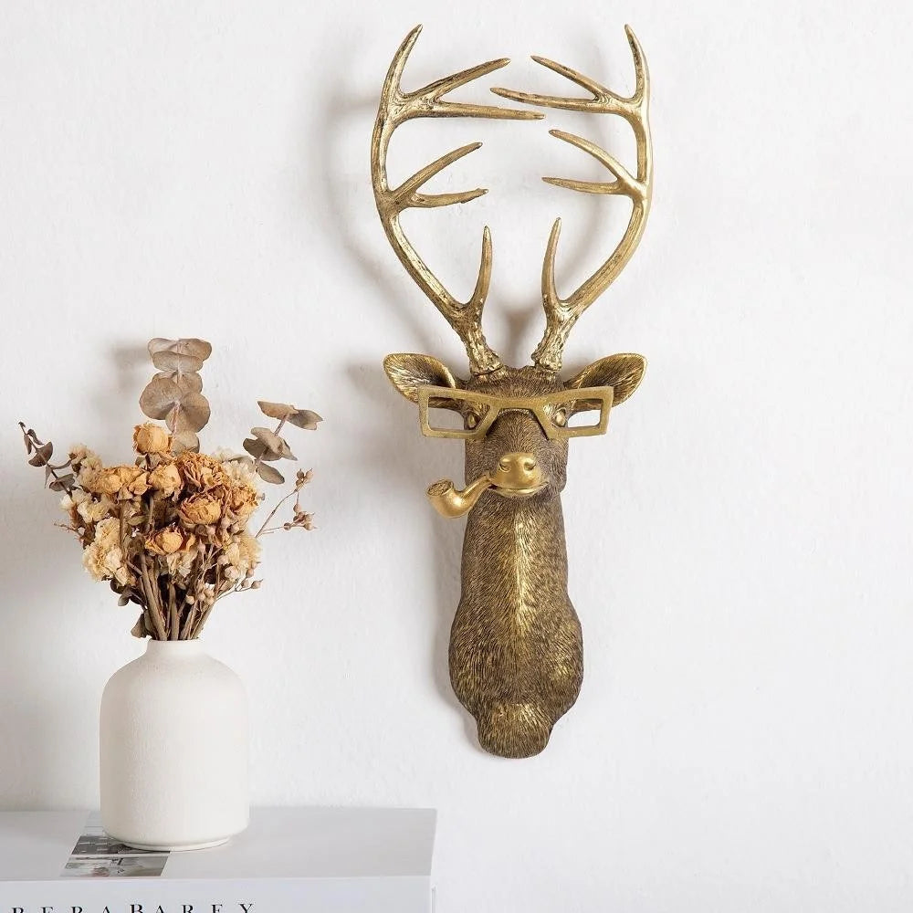 3D Abstract Antlers Rabbit Head Wall Decor Sculpture