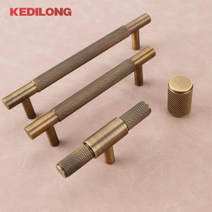 Luxury Solid Brass Gold T-Handle Cabinet Pull