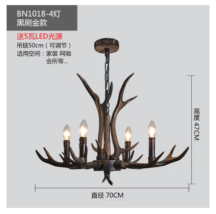 Vintage Rustic Antler Resin Chandelier