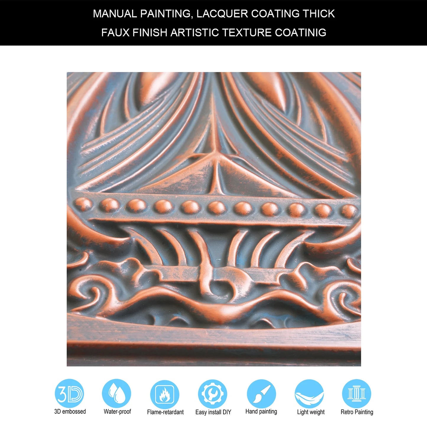 Rustic Copper False Tin Ceiling Panels