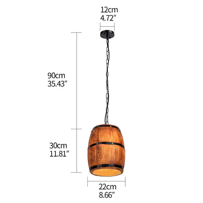 LED Wine Barrel Pendant Lamp