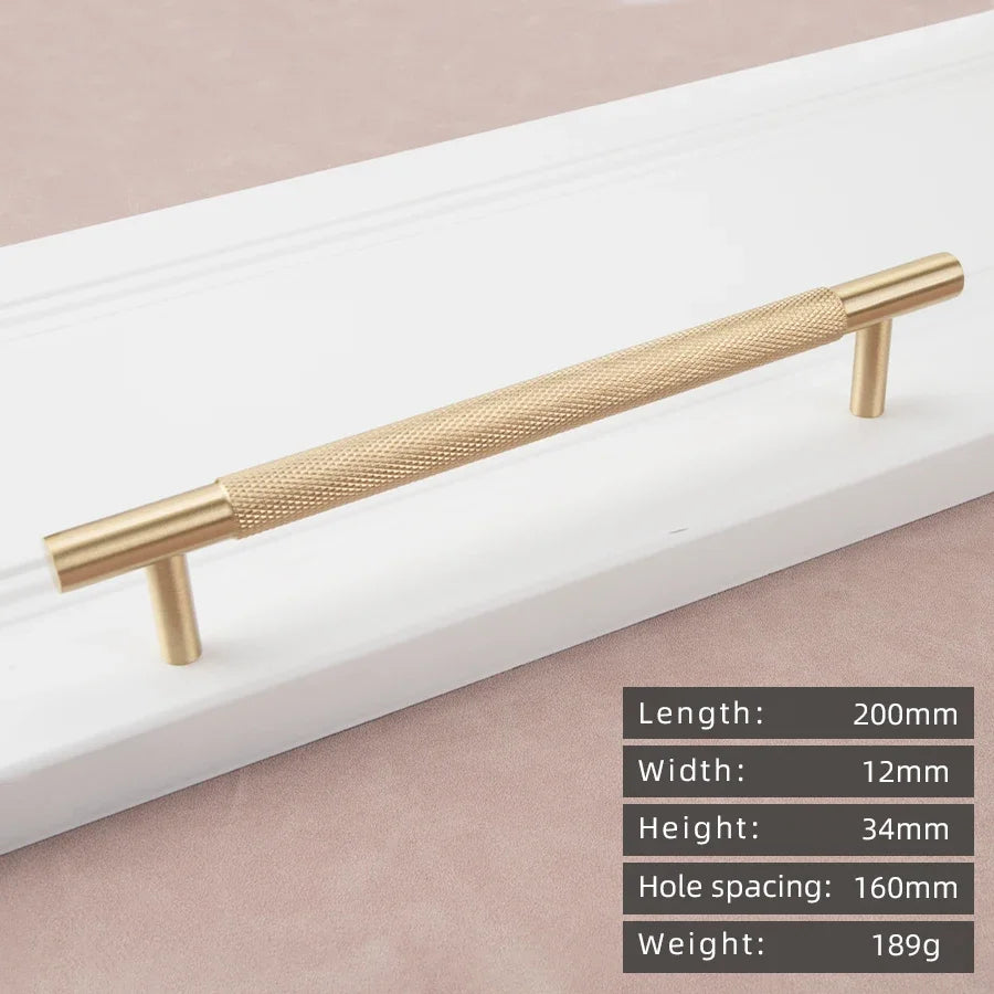 Luxury Solid Brass Gold T-Handle Cabinet Pull