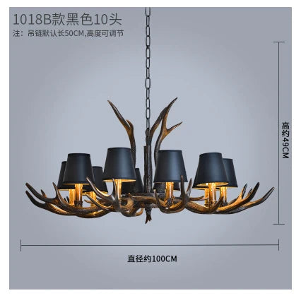 Vintage Rustic Antler Resin Chandelier