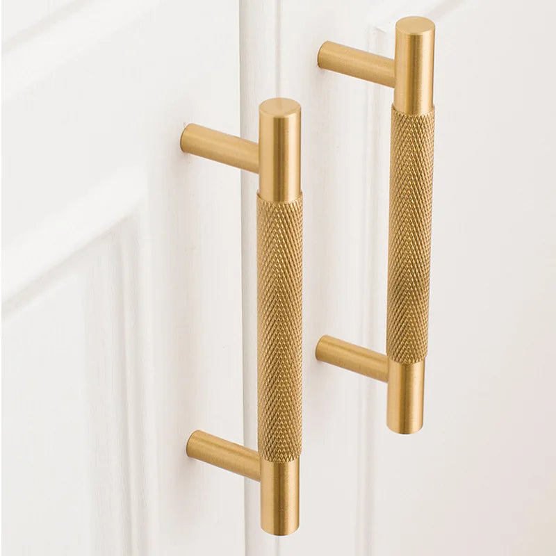 Luxury Solid Brass Gold T-Handle Cabinet Pull