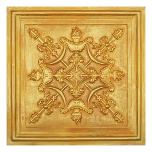 Antique Tin Ceiling Panels - Vintage Gold 10pcs (PL07)