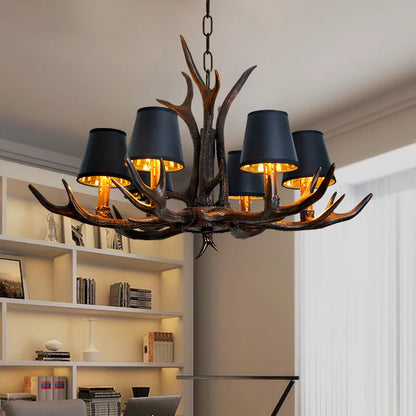 Vintage Rustic Antler Resin Chandelier