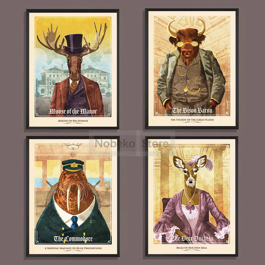 Gilded Age Animal Portraits Canvas Art