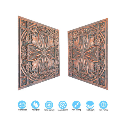 Rustic Copper False Tin Ceiling Panels