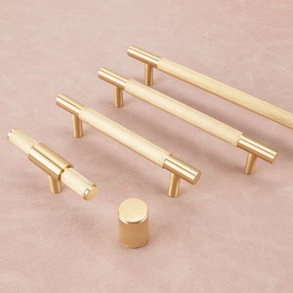 Luxury Solid Brass Gold T-Handle Cabinet Pull