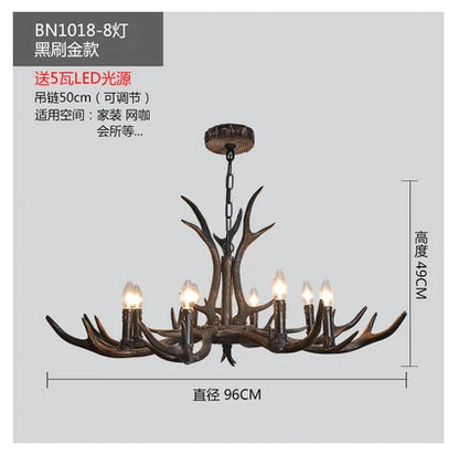 Vintage Rustic Antler Resin Chandelier